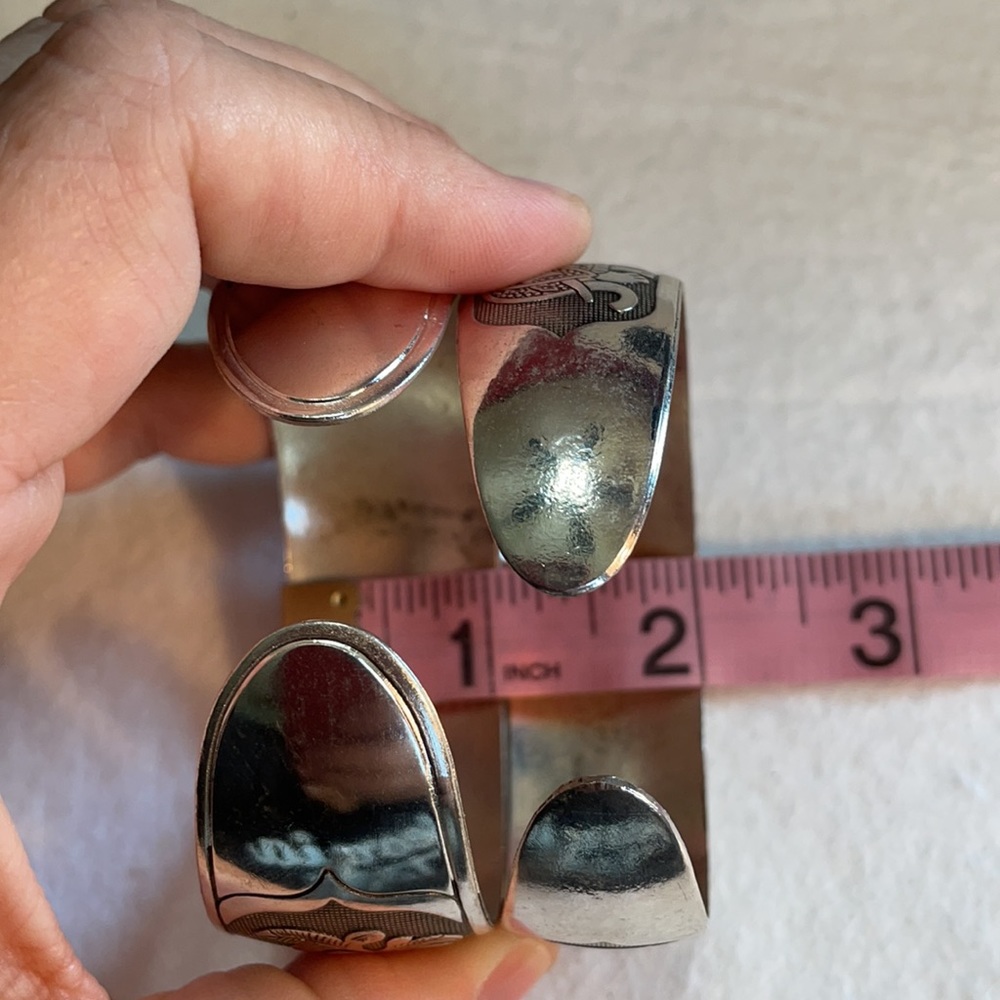 Two Silver Plated Adjustable Cuff Bracelets. Lotu… - image 7